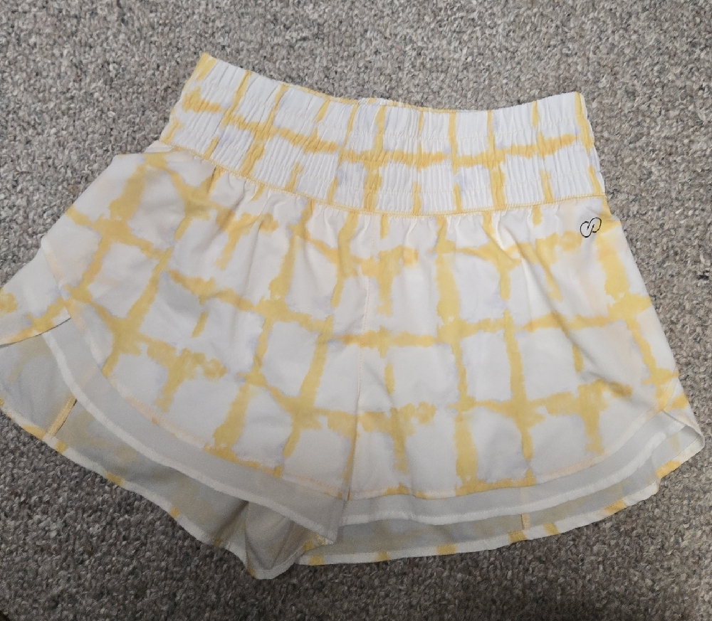 CALIA Carrie Underwood Yellow/White Shorts